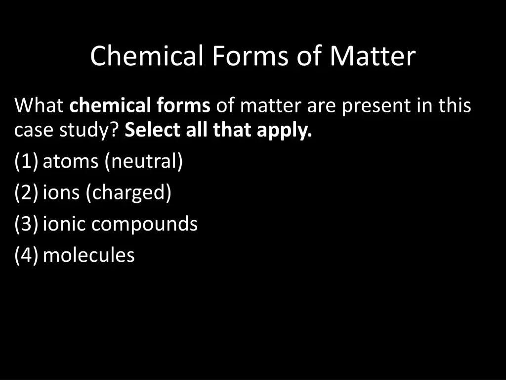 chemical forms of matter