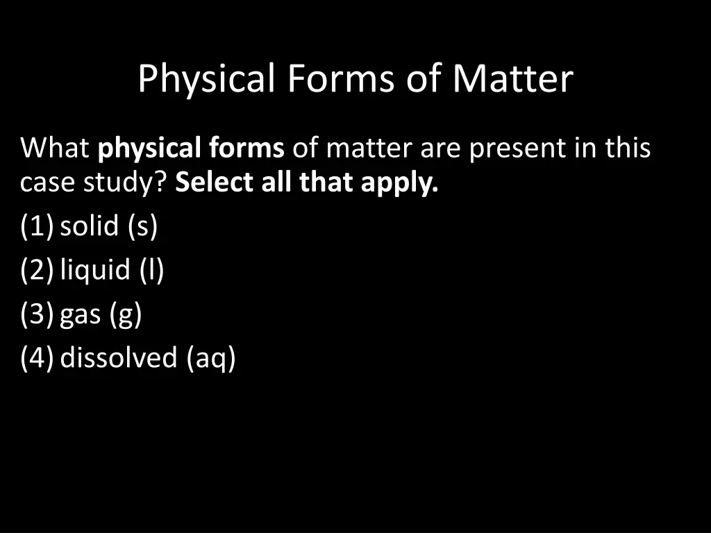 physical forms of matter