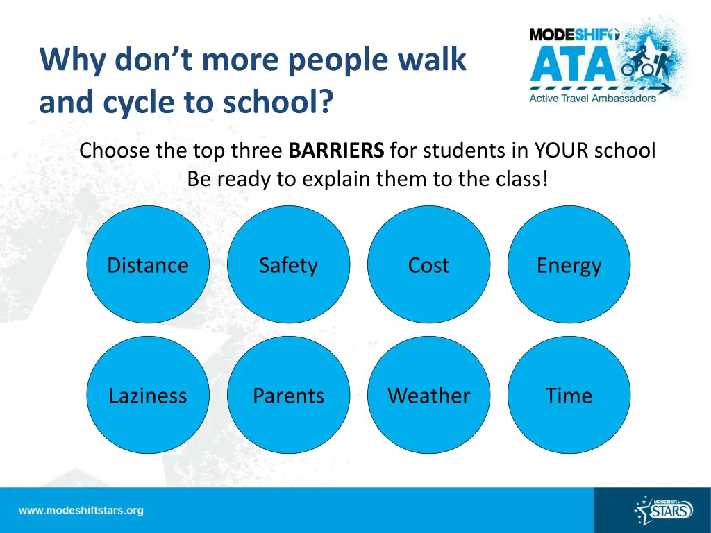 why don t more people walk and cycle to school