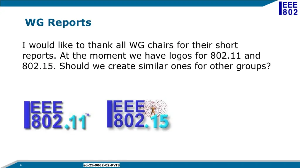 wg reports