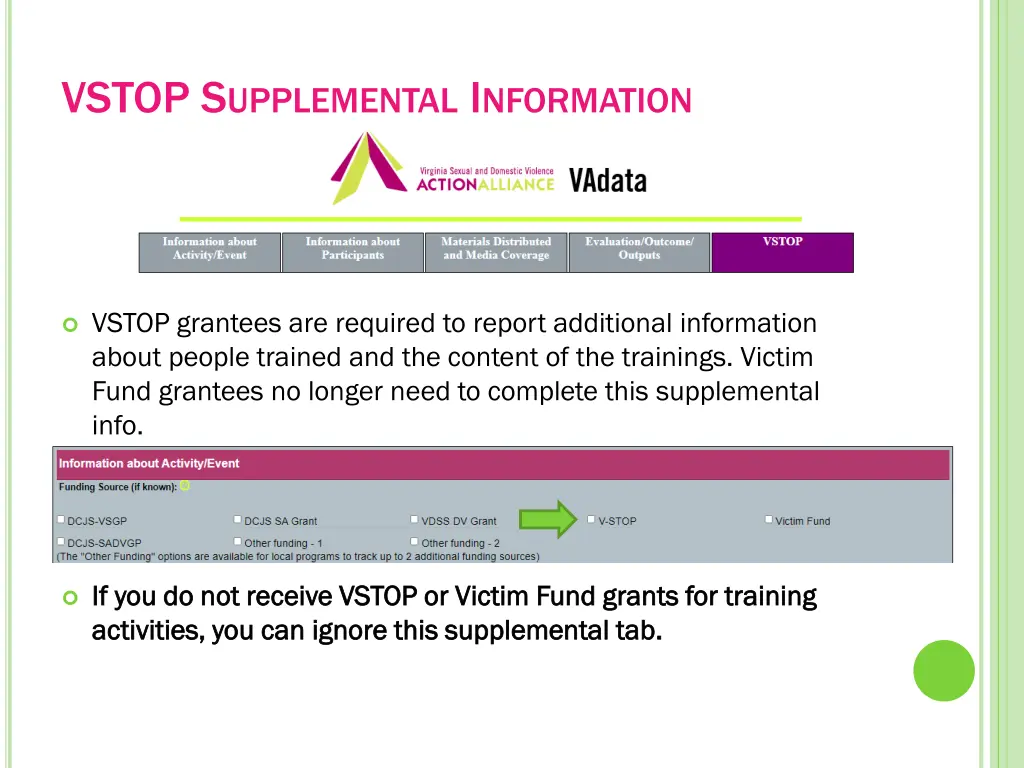vstop s upplemental i nformation