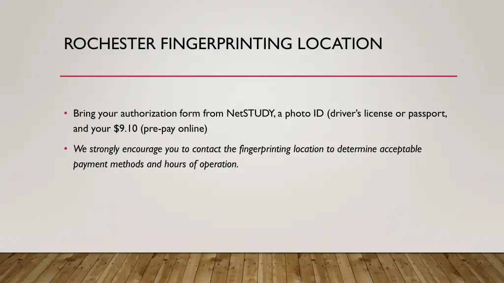 rochester fingerprinting location
