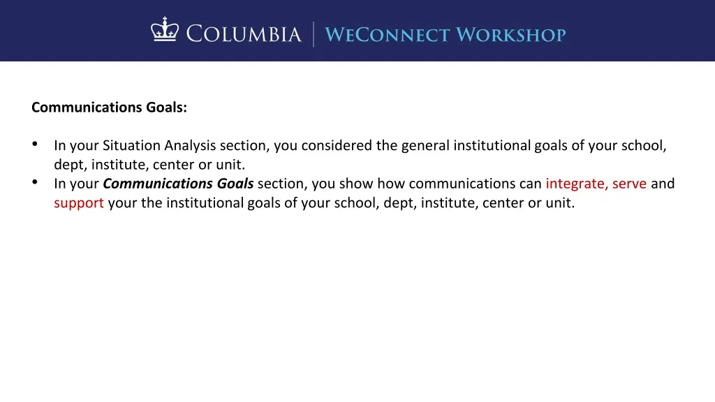communications goals