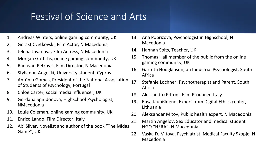 festival of science and arts