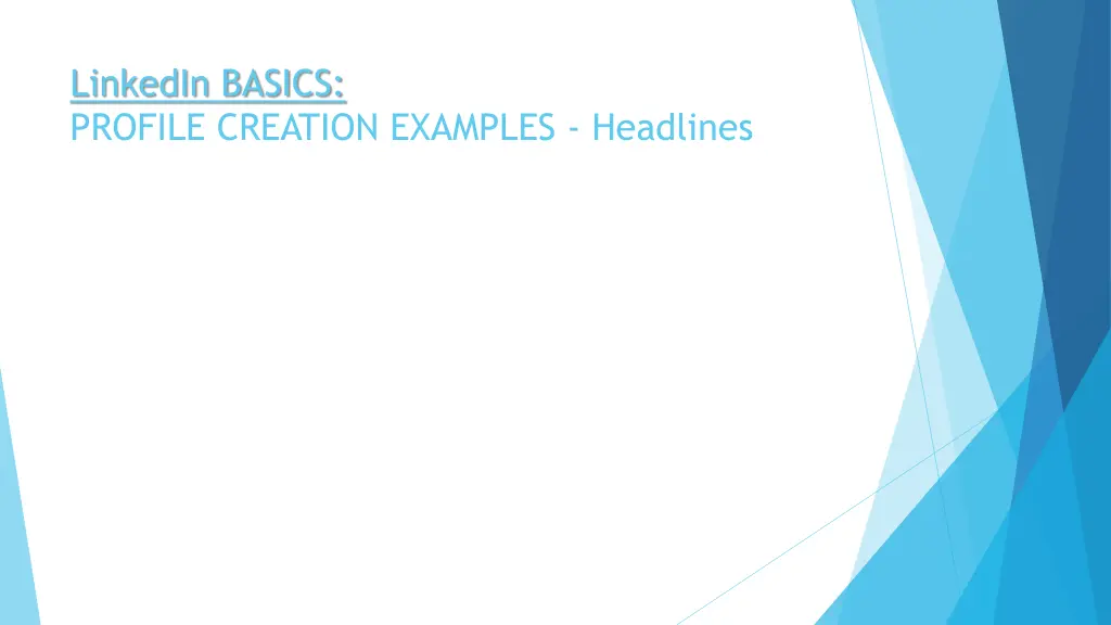 linkedin basics profile creation examples