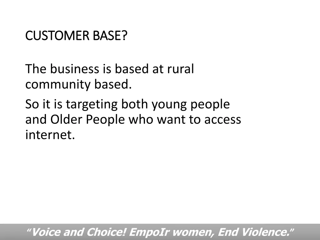 customer base customer base