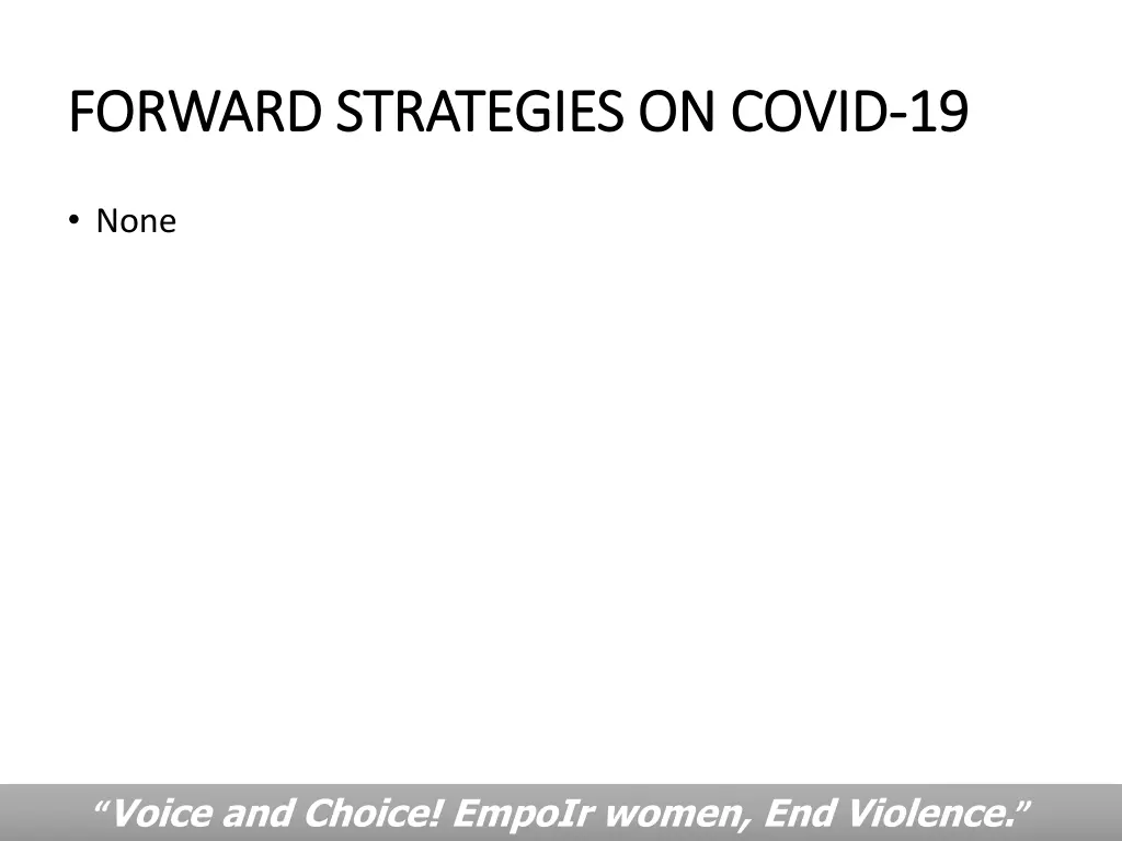 forward strategies on covid forward strategies