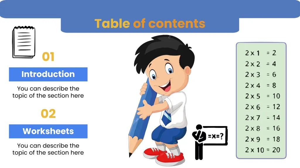 table of contents