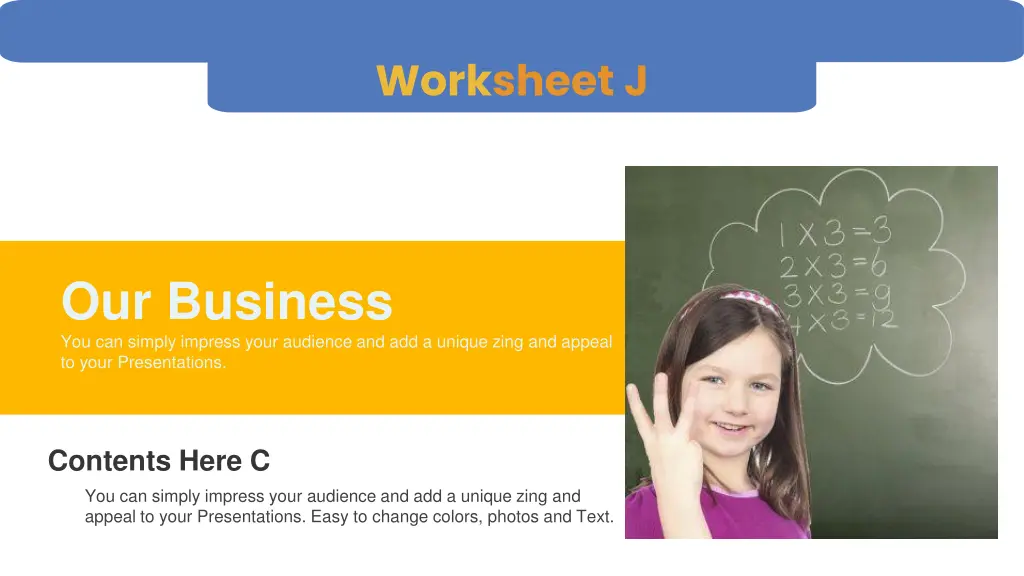 worksheet j