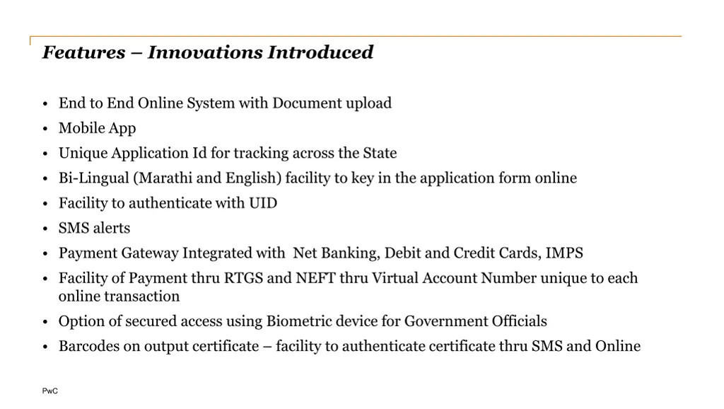 features innovations introduced