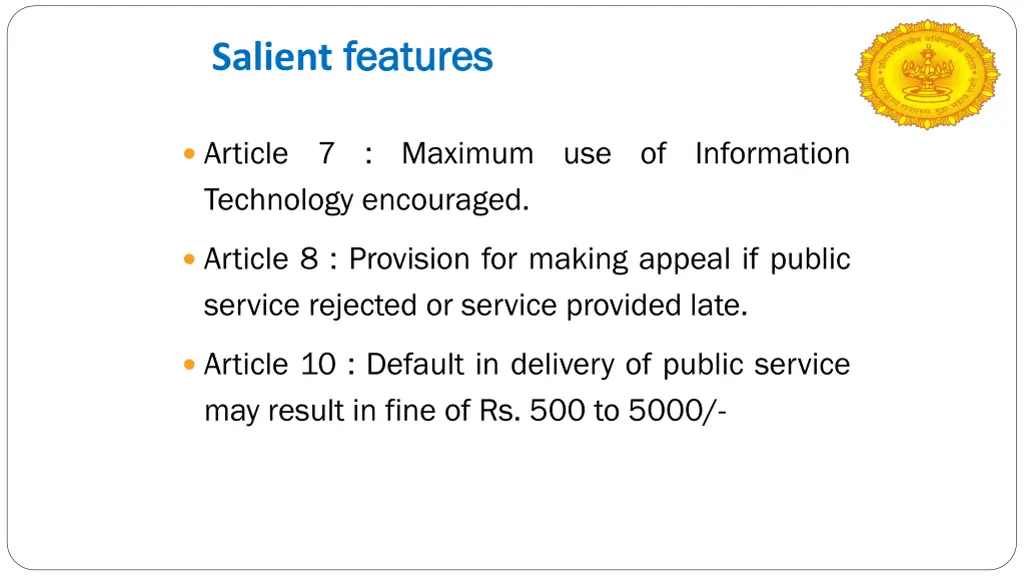 salient features features