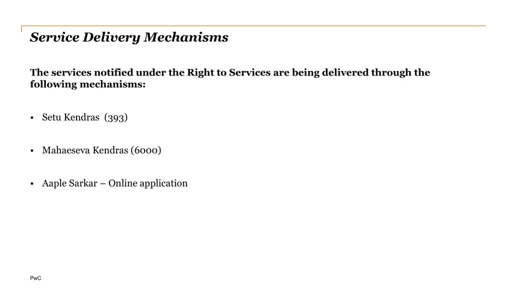 service delivery mechanisms