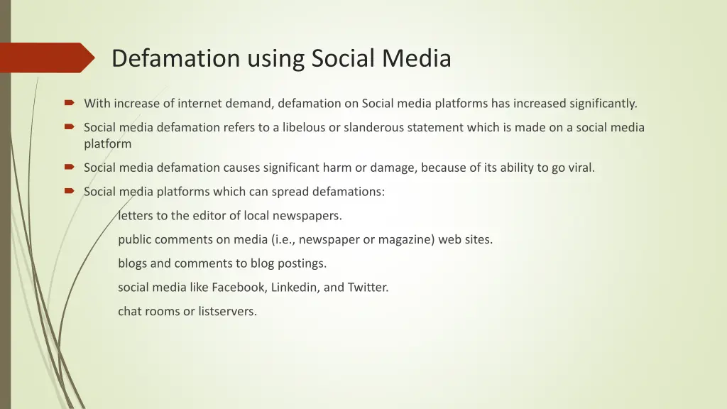 defamation using social media