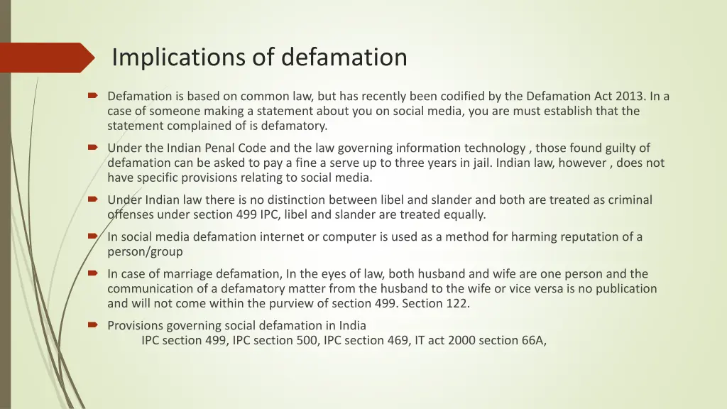implications of defamation