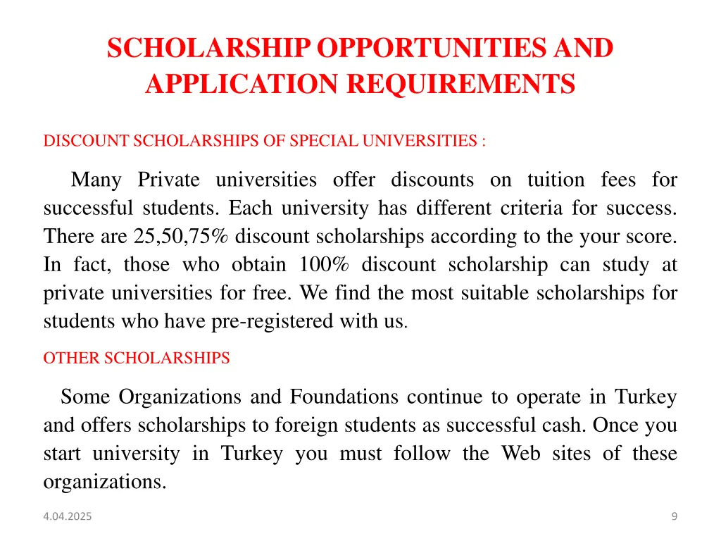 scholarship opportunities and application
