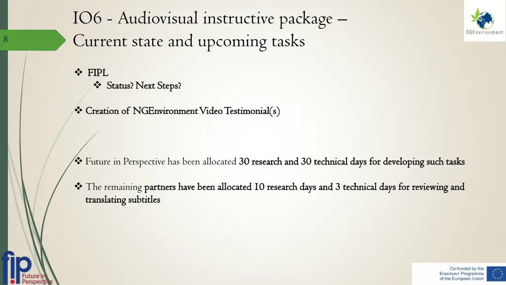 io6 audiovisual instructive package current state
