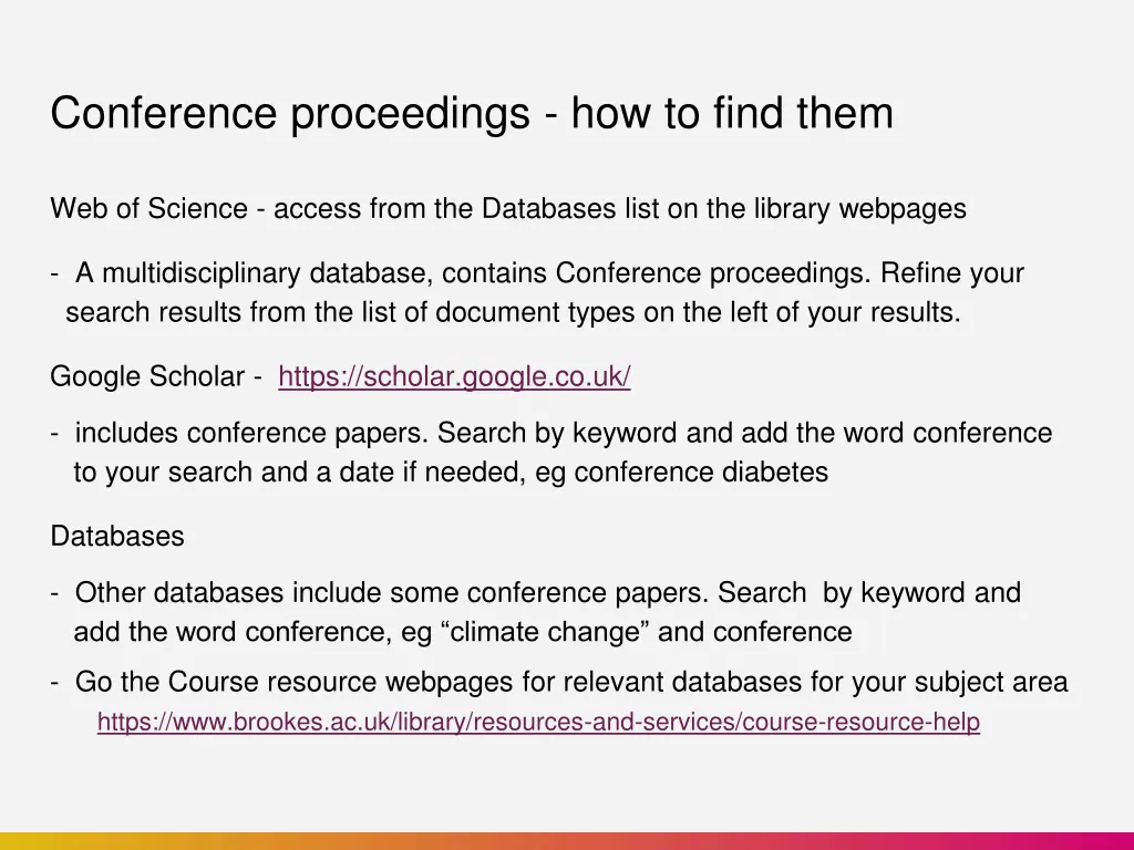 conference proceedings how to find them