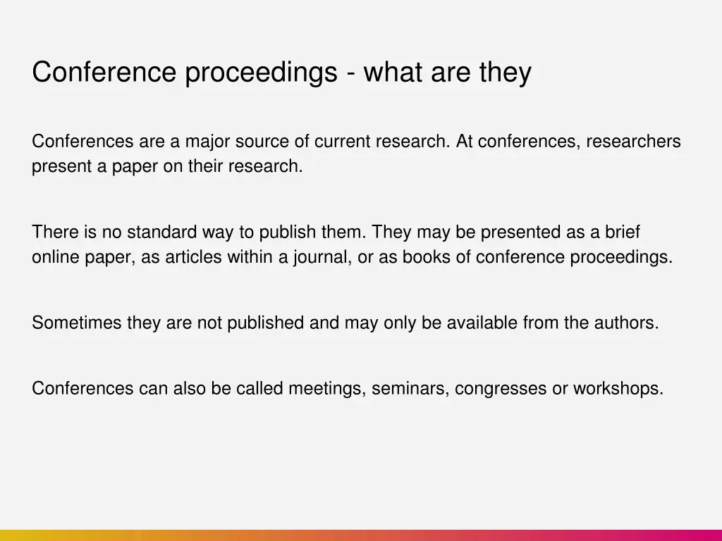 conference proceedings what are they