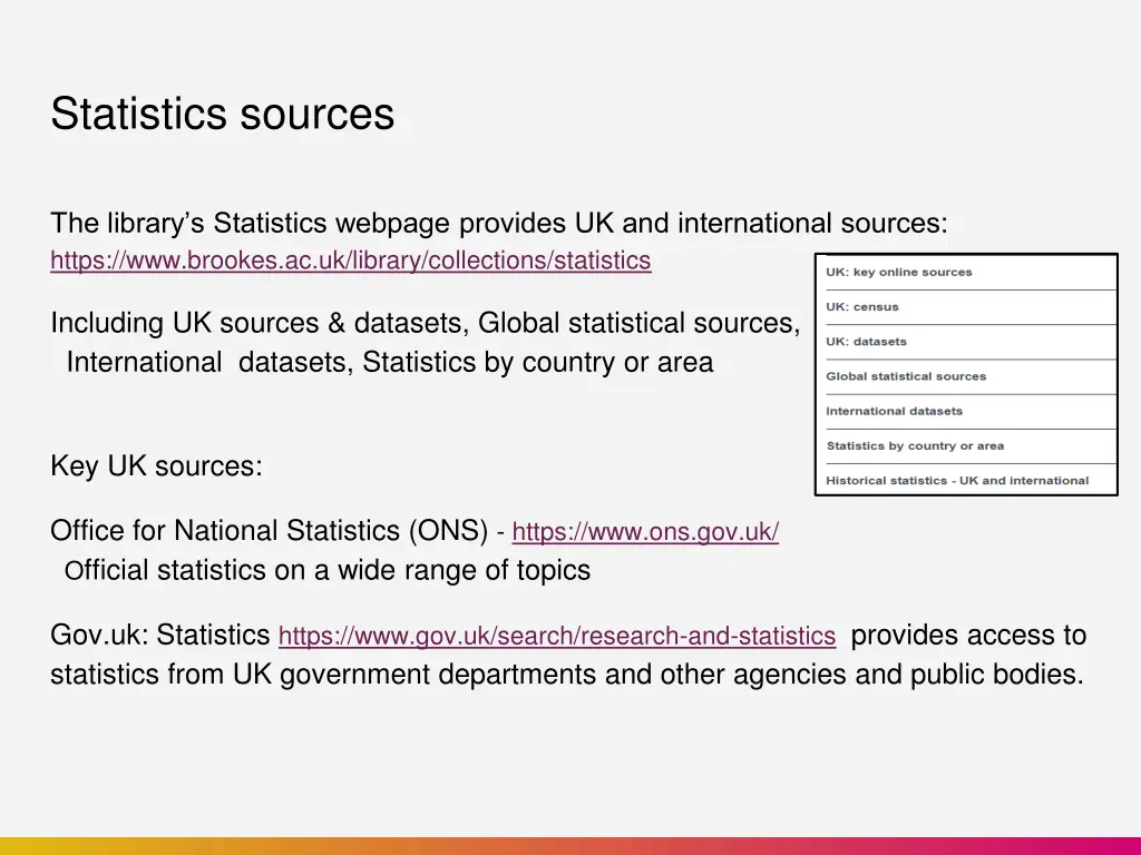 statistics sources
