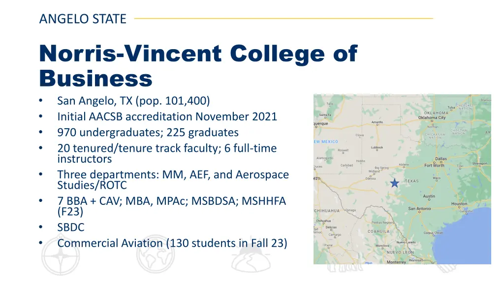 angelo state norris vincent college of business