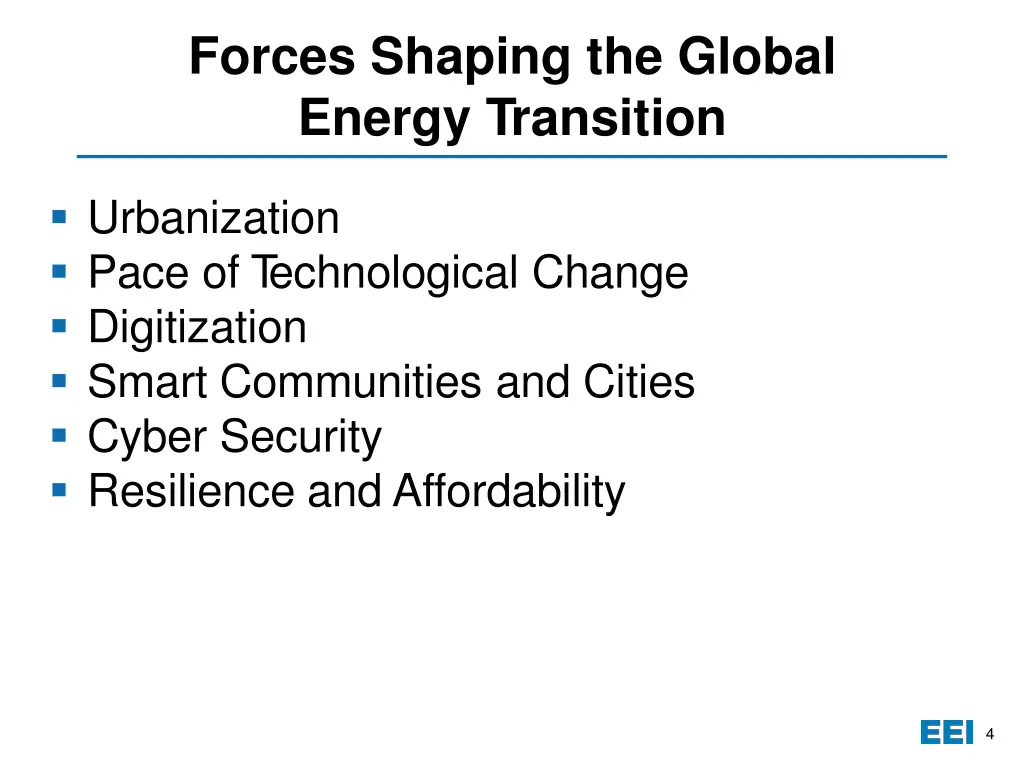 forces shaping the global energy transition