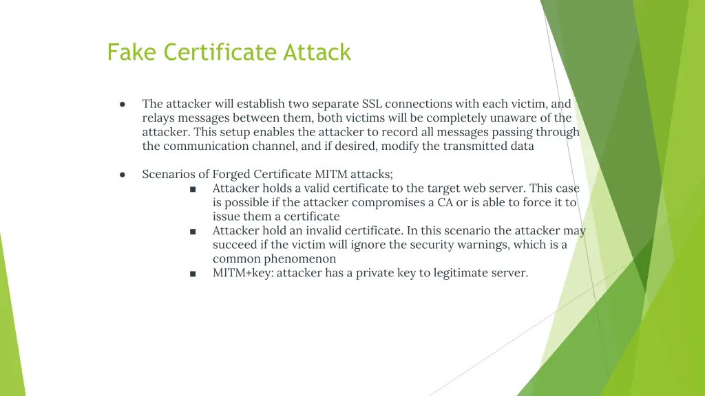 fake certificate attack