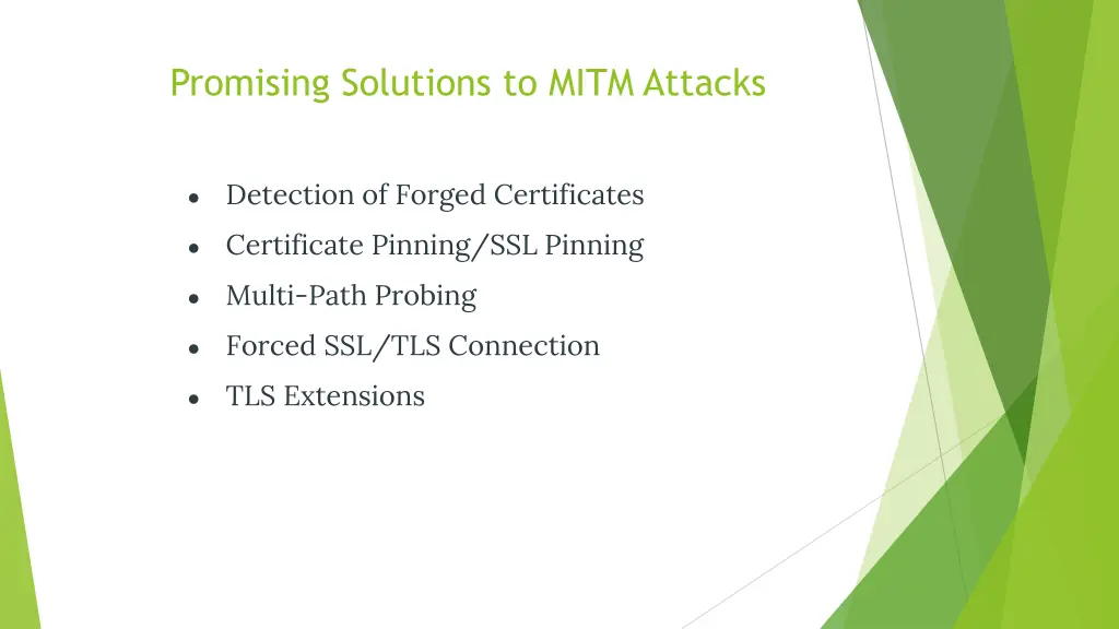 promising solutions to mitm attacks