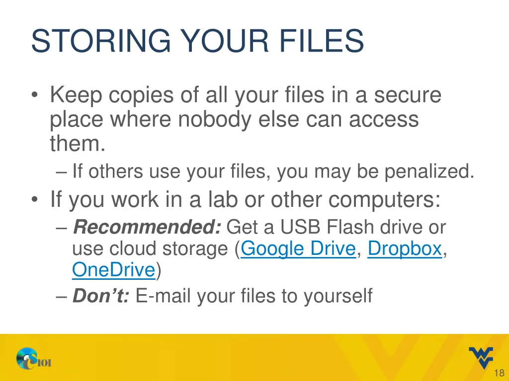 storing your files