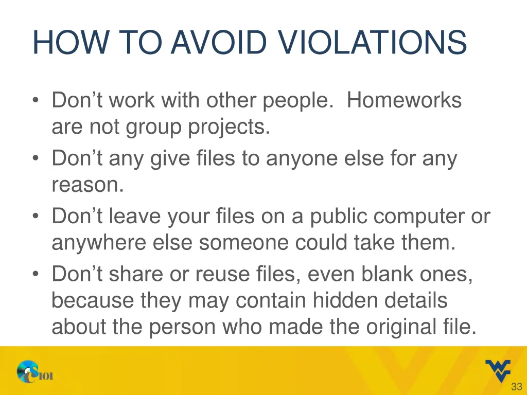how to avoid violations