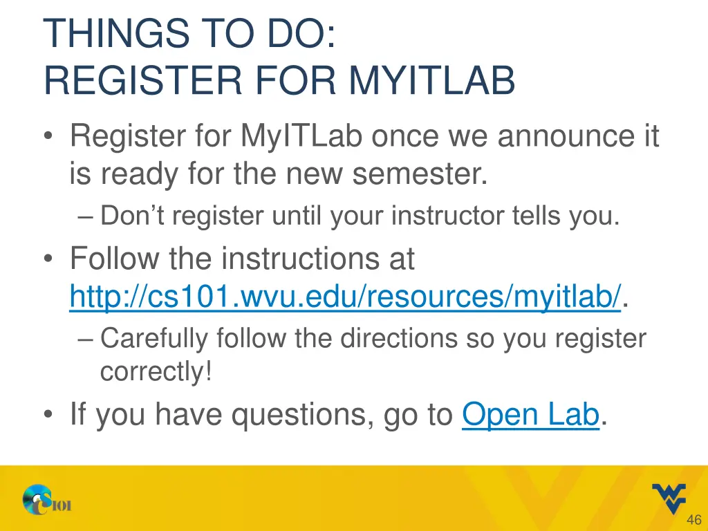 things to do register for myitlab register