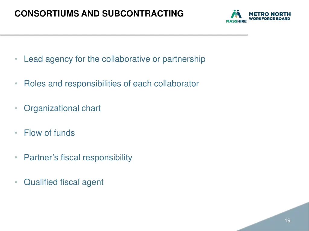 consortiums and subcontracting