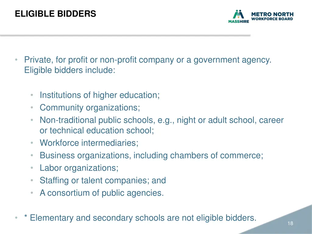 eligible bidders