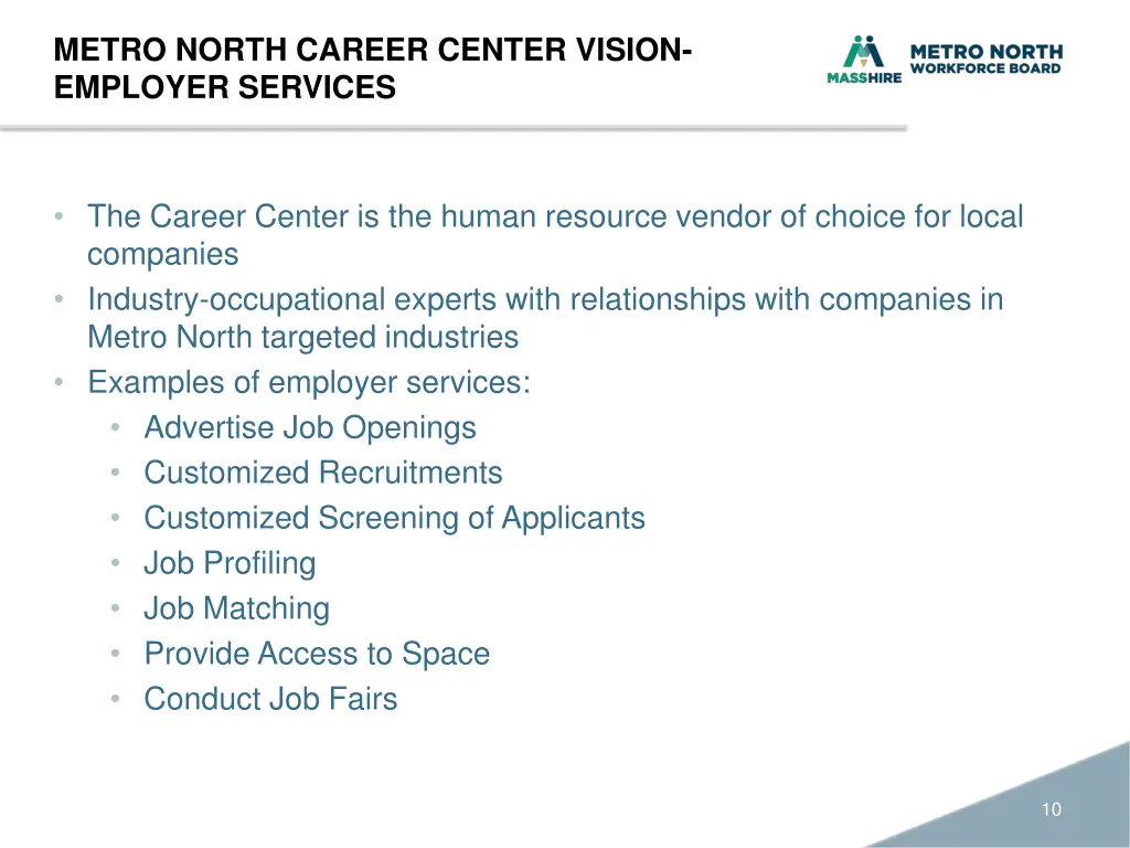 metro north career center vision employer services