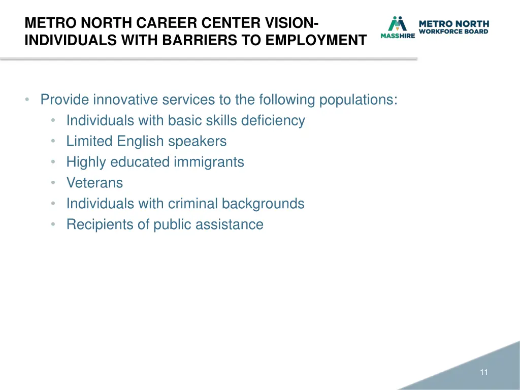 metro north career center vision individuals with
