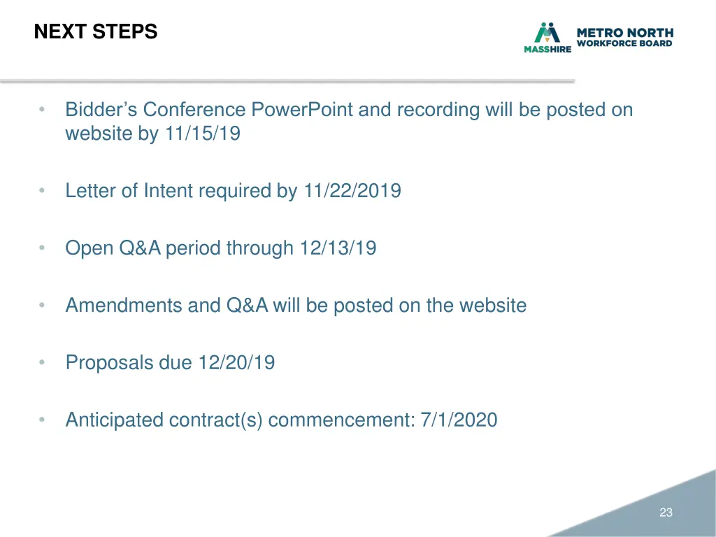 next steps