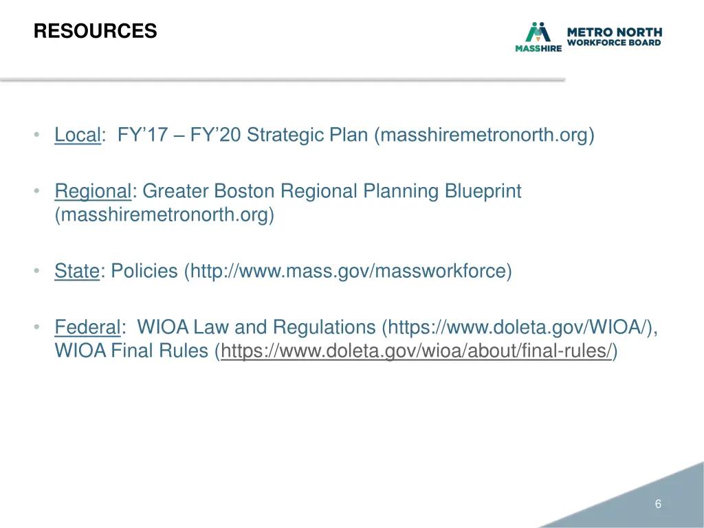 resources