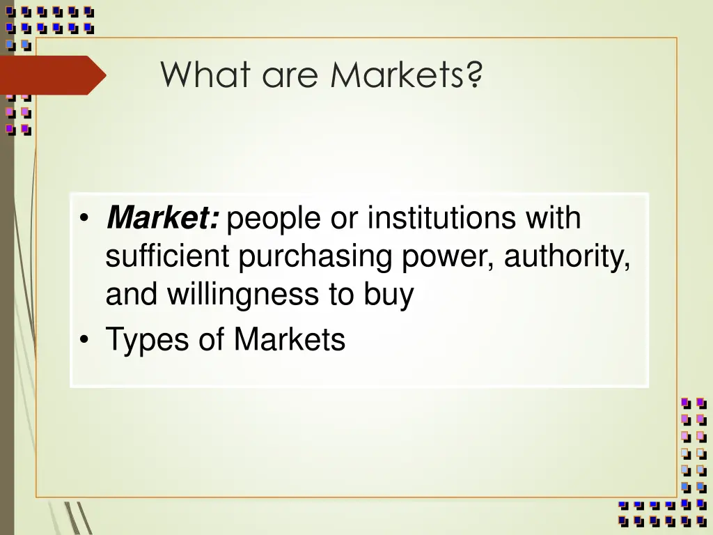 what are markets