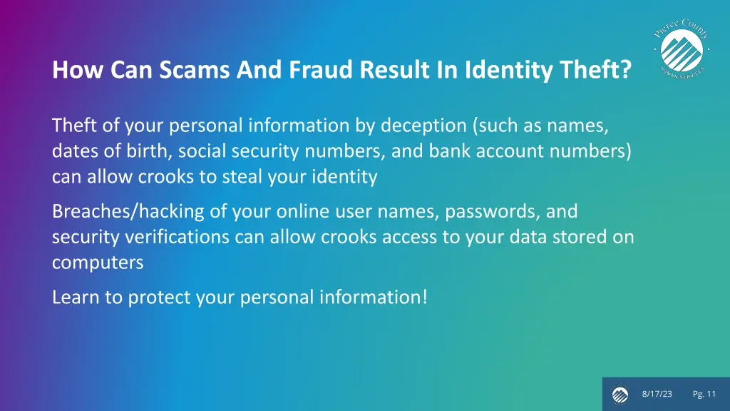 how can scams and fraud result in identity theft