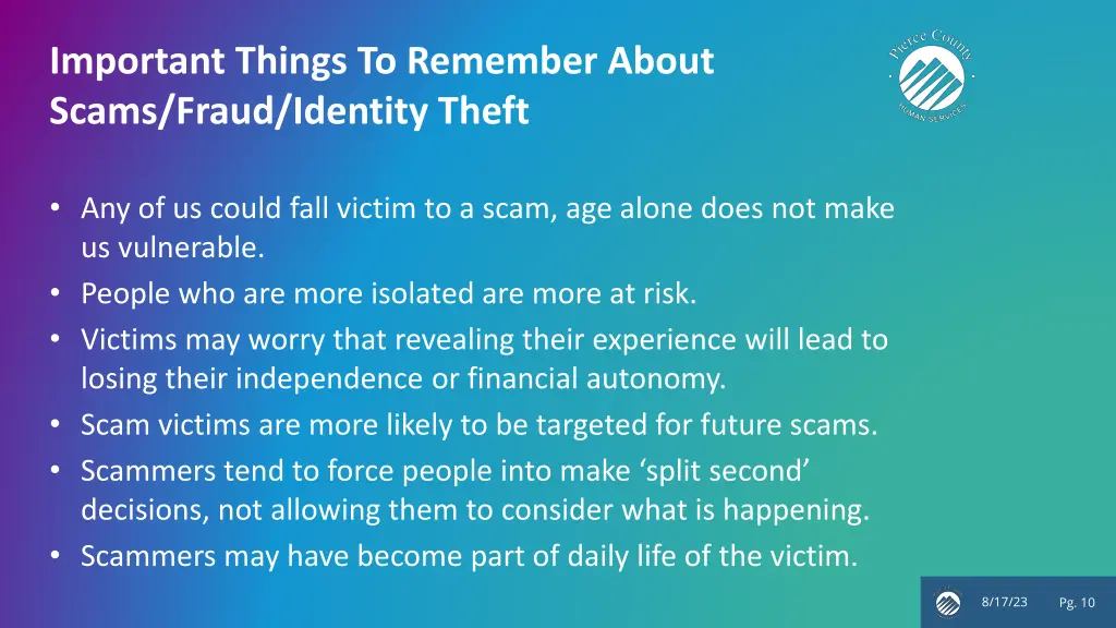 important things to remember about scams fraud