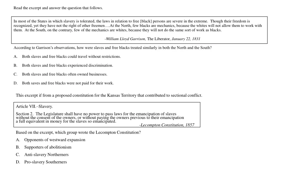 read the excerpt and answer the question that 1