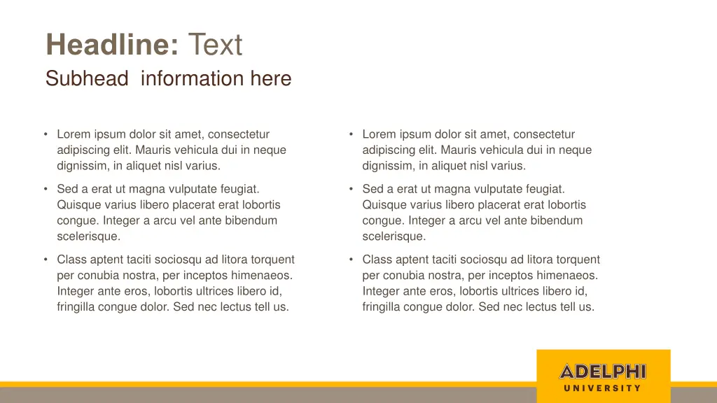 headline text subhead information here 2