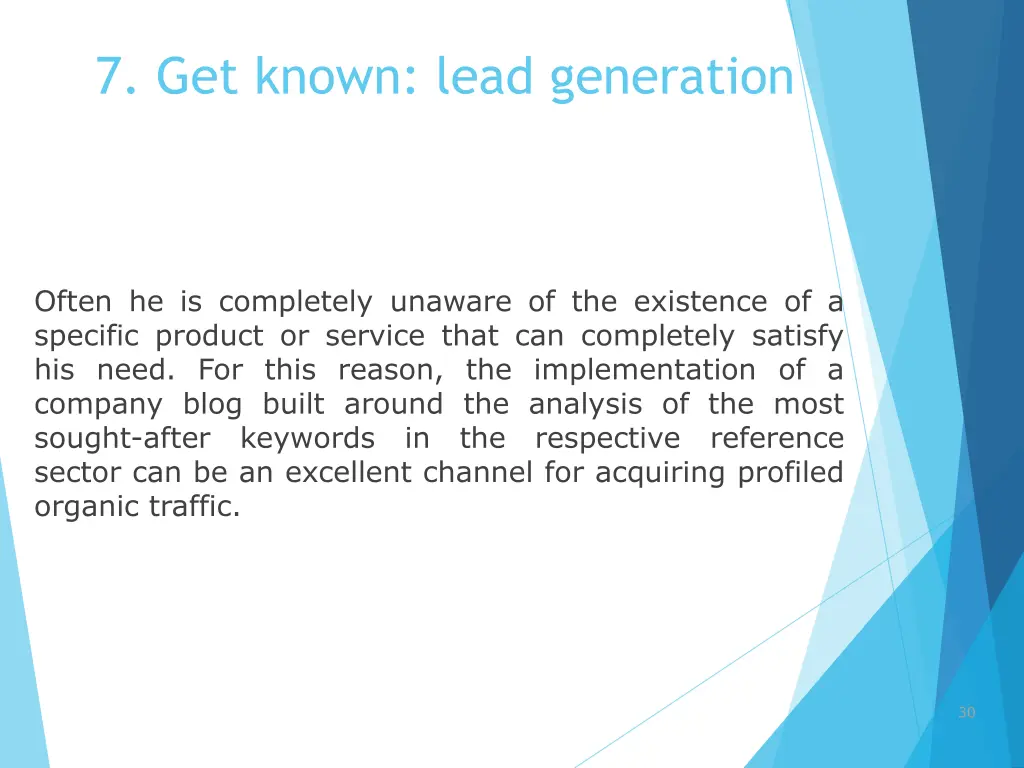 7 get known lead generation 30