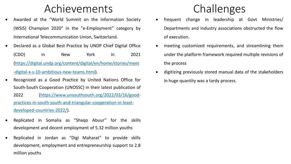 achievements awarded at the world summit