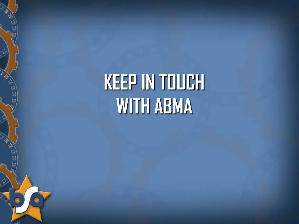 keep in touch with abma