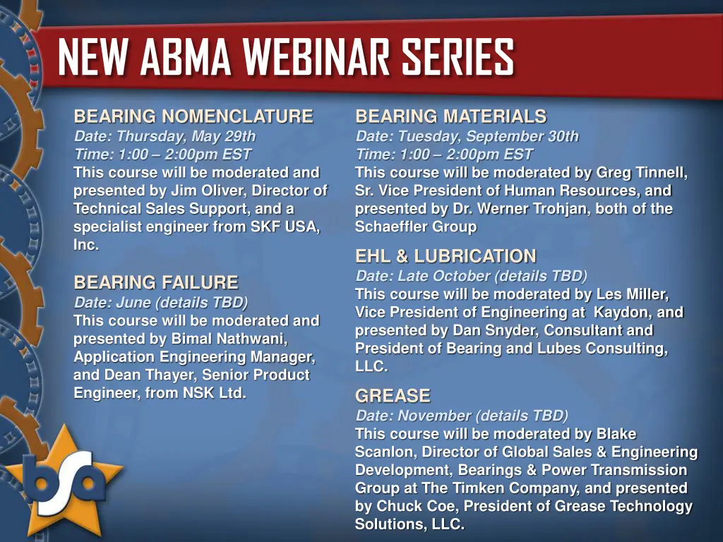 new abma webinar series