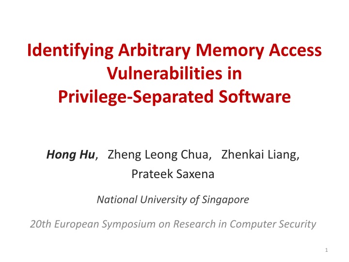 identifying arbitrary memory access