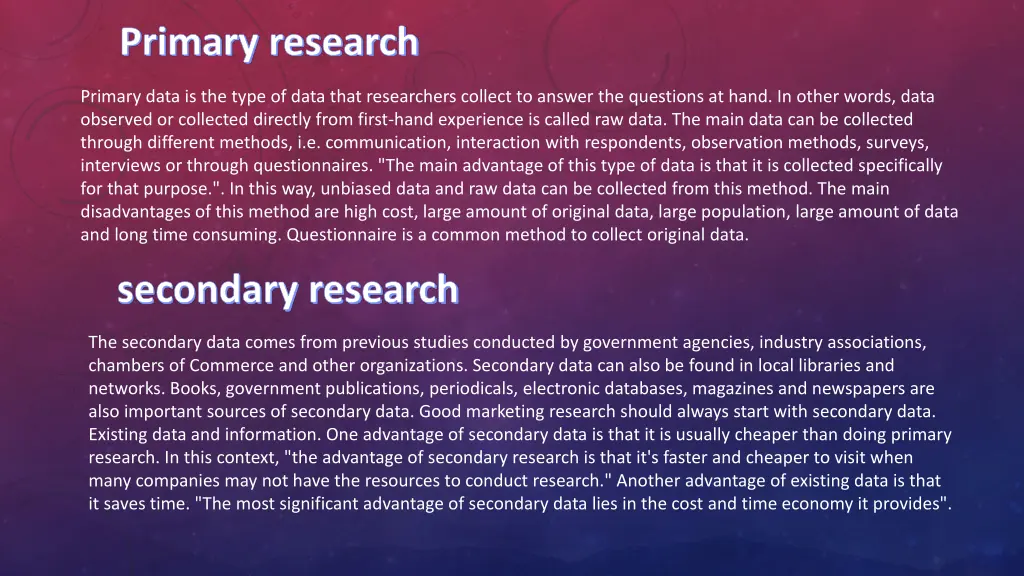 primary research