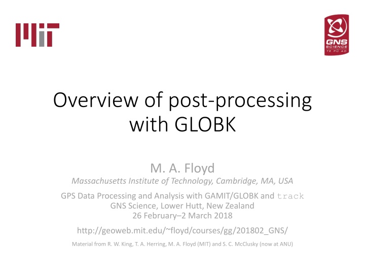 overview of post processing with globk