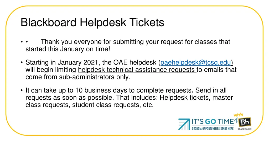 blackboard helpdesk tickets