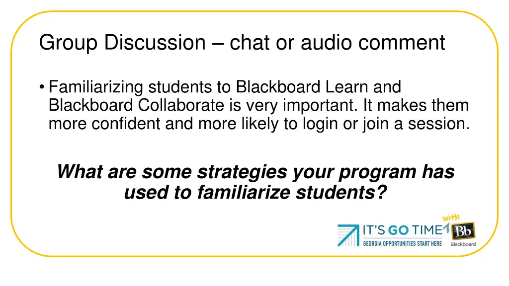 group discussion chat or audio comment
